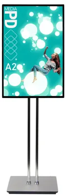 Produktbild von LED Leuchtrahmen A2 Infoständer Höhenverstellbar Plakatständer Werbeaufsteller Schwarz