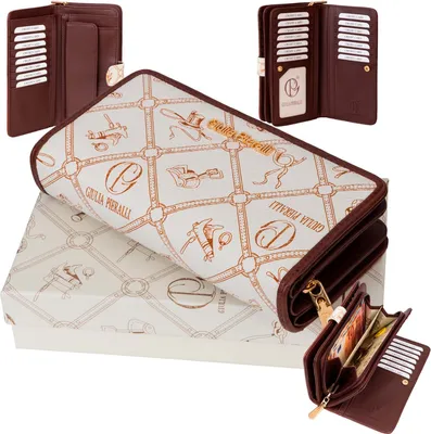 Produktbild von Giulia Pieralli Damen Geldbörse Geldbeutel Brieftasche Portmonee XXL BEIGE-CUOIO (5003)
