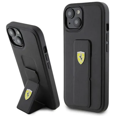Image de Ferrari Fehcp15Sgspsik Iphone 15 / 14 / 13 6.1 Czarny/Noir Hardcase Grip Stand Metal Logo