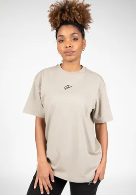 Produktbild von Gorilla Wear Bixby Übergroßes T-Shirt – Beige – XS