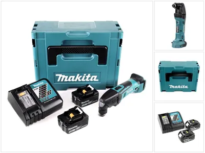 Obrázek produktu pro Akumulátorové multifunkční nářadí Makita DTM 50 RTJ 18V Li-Ion v balení Makpac + 2x akumulátor BL 1850 B 5,0 Ah + 1x nabíječka DC18RC.