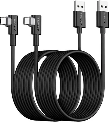 Productafbeelding van USB C 90 graden kabel 3m 2 stuks snellaad- en synchronisatiekabel