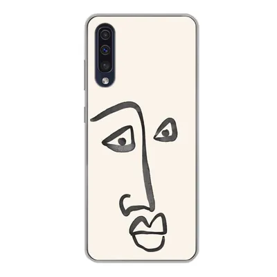 Produktbild von MuchoWow® Handyhülle Schutzhülle Hülle für Samsung Galaxy A50 Gesicht - Augen - Strichzeichnung Silikon Softcase Handy Hülle - Mobiltelefonhülle