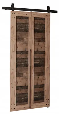 Produktbild von KierMoebel Schiebetür Komplettset QUDIO M2 Dunkelbraun Dunkel Craft + Old Style 76x205x3,2 cm Wohnzimmer Schiebetür