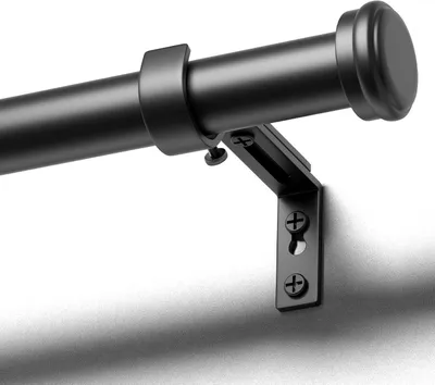 Produktbild von Gardinenstange ausziehbar 80-305 cm, 25 mm Durchmesser, schwarz, für Schlafzimmer