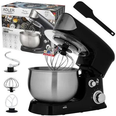 Produktbild von Adler Planetarischer Küchenroboter 1200W, 3L, Schwarz, 6 Geschwindigkeiten