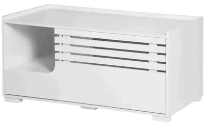 Zdjęcie produktu dla Szafka na kuwetę dla kota – domek dla kota i szafka do przechowywania | Kolor: biały | Wymiary: 90x48x43,5 cm