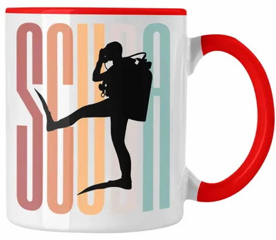 Produktbild von Taucher Tasse Geschenk Scuba Diving Geschenkidee für Taucher Grafik (Rot)