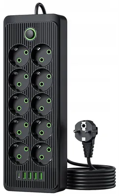 Zdjęcie produktu dla Listwa zasilająca przedłużacz 10 gnizad 4 Usb ładowarka Usb-C