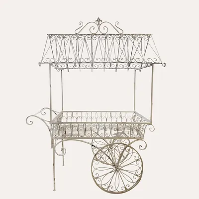 Produktbild von KEYHOMESTORE | Weißer Eisenwagen H.237x175x100 cm