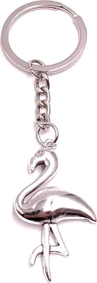 Immagine prodotto di Onwomania Portachiavi Fenicottero Uccello Pellicano Zoo Ciondolo in metallo argento Charm