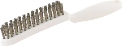 Productafbeelding van Draadborstel, lengte 285 mm, draaddikte 0,35 mm, gemaakt van roestvrij staaldraad, gegolfd, 3-rijig, merk LESSMANN