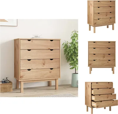 Image de vidaXL Armoire à tiroirs OTTA 76,5x39,5x90 cm Bois massif - Commodes
