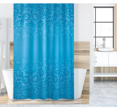 Produktbild von Badezimmer Vorhang Blau Mosaik