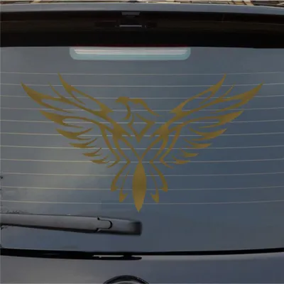 Produktbild von Heckscheibenaufkleber Adler Tribal Eagle Tattoo Vogel KFZ 55x55 cm Gold Auto Aufkleber Sticker