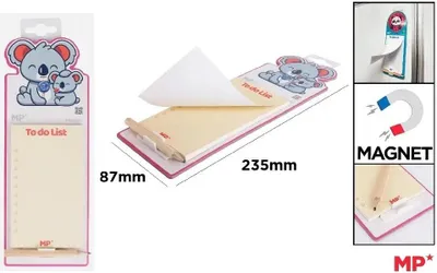 Produktbild von Magnetischer Notizblock für den Kühlschrank mit Bleistift – Koalas – MP Main Paper