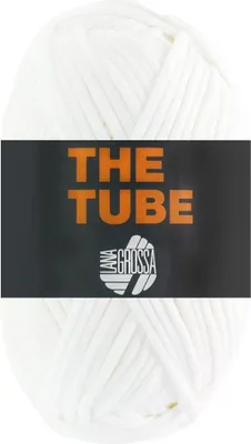 Produktbild von Lana Grossa THE TUBE 200 g weiches & gefülltes Schlauchgarn (Ø ca. 4-5 mm) ideal geeignet für Home-Accessoires und Taschen 114 m Farbe 001 - Weiß