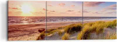 Produktbild von Bild auf Leinwand - Leinwandbild - Meer Strand Düne - 120x40cm - Wand Bild - Wanddeko - Wandbilder - Leinwanddruck - Bilder - Kunstdruck - Wanddekoration - Leinwand bilder - Wandkunst - CA120x40-3540