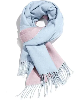 Obrázok produktu pre Dámsky a pánsky pletený šál Pashmina, zimný, mäkký, teplý, modro-ružovej farby, veľkosť L