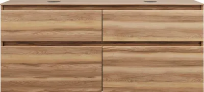 Produktbild von burgbad Lin20 Waschtischunterschrank inklusive Konsolenplatte, 2 Beckenausschnitte, 4 Auszüge, 1402x487x611mm, SGIH140F5357