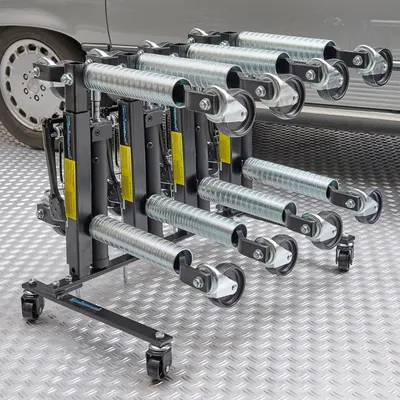 Produktbild von Datona - Mobiler Aufbewahrungswagen für Rangierhilfen und Rangierwagenheber - Werkstattzubehör 47x81 cm - 4 Zapfen 4 Schwenkräder - Transportroller für Garage