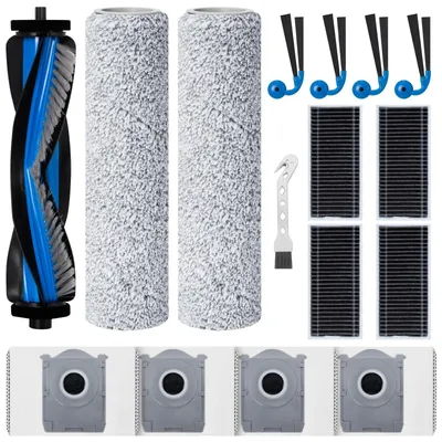 Zdjęcie produktu dla Zestaw akcesoriów do odkurzacza Ecovacs Deebot T80S Omni: 1 szczotka rolkowa, 2 rolki czyszczące, 4 filtry, 4 worki na kurz, 4 szczotki boczne. Akcesoria do odkurzacza automatycznego