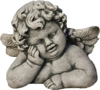 Produktbild von Engelsfigur aus Steinguss für ihren Garten Frostfest Witterungsbeständig und Neu 15cm Höhe, DE-1310