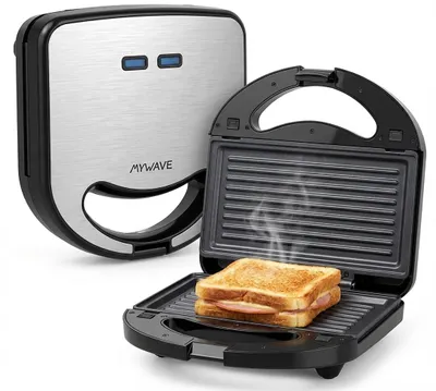 Immagine prodotto di My Wave - Sandwichiera 2 in 1 - Griglia per panini, piastra grill - rimovibile