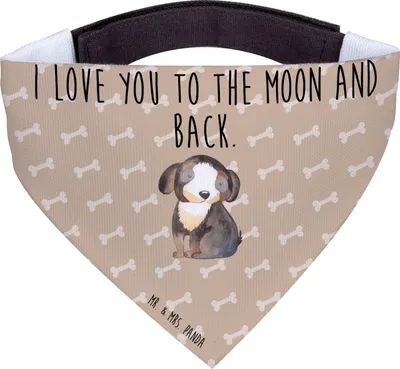 Produktbild von Mr. & Mrs. Panda Hunde-Halstuch Hund Entspannen - Hundeglück - Geschenk, Verliebt, Liebe, Hundeschal, Süß, Hundehalstuch, Schal für Hunde, Halstuch, Tuch, Sprüche