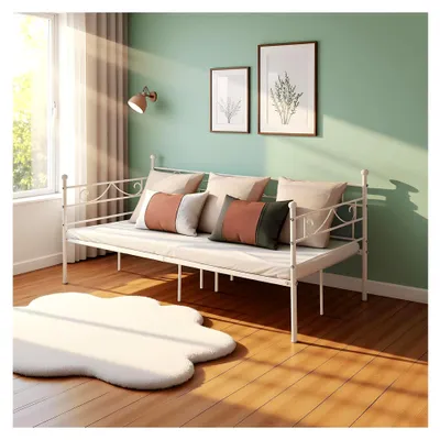 Produktbild von Tagesbett 90 x 190 cm Schlafsofa Bettgestell mit Lattenrost in Weiß