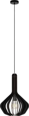 Produktbild von VELASCO Hängeleuchte Hängelampe Pendellampe Pendelleuchte - H110 x Ø38 cm - schwarz - 1X40W exkl. - IP20