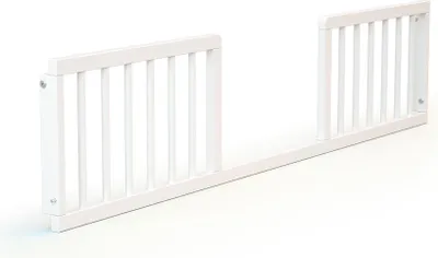 Produktbild von AT4 – Babybettgitter 140 cm SERENE Weiß – 140 x 32 x 4 cm | Aus Holz |18 Monate bis 5 Jahre | Für Matratzen von 10 bis 12 cm | Für AT4 Cabriobett 70 x 140 cm