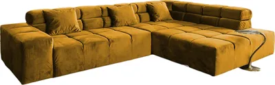 Produktbild von KAWOLA Sofa NEVADA Ecksofa Velvet curry Recamiere rechts