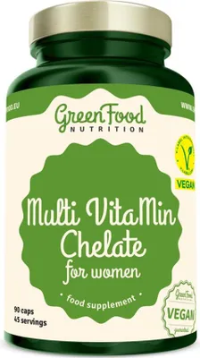 Produktbild von GreenFood Nutrition Multi VitaMin Chelate für Frauen 90 kapslí