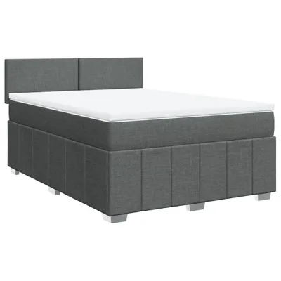 Produktbild von vidaXL Boxspringbett mit Matratze Dunkelgrau 160x200 cm Stoff