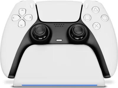 Produktbild von Geekhome - Playstation 5 Controller Ladegerät - RGB Statusanzeige - Wandhalterung PS5 Hänger, USB Ladekabel - Dualsense & Edge - Fast Charge - weiss