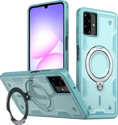 Image de Étui double couche pour Samsung Galaxy A07 5G/4G, étui de protection magnétique avec anneau et support Vert menthe