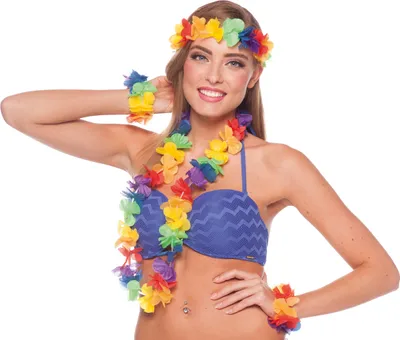Produktbild von Blumen Hawaiketten Set 4-teilig