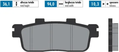 Produktbild von POLINI ORIGINAL Bremsbeläge Paar 36,1x94x10,3 mm