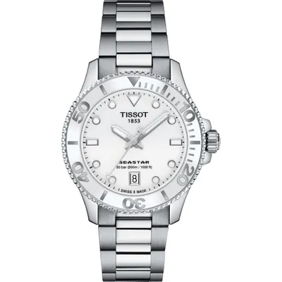 Produktbild von Tissot Seastar 1000 Quarz, weißes Zifferblatt, 36 mm, Edelstahl