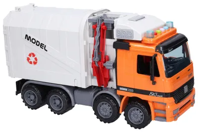 Produktbild von Wiky Vehicles Müllauto mit Mülltonne Licht und Sound 36,3 cm Schwungantrieb
