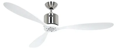 Zdjęcie produktu dla Energooszczędny wentylator sufitowy z pilotem Aeroplan Eco chrom / biały 132 cm