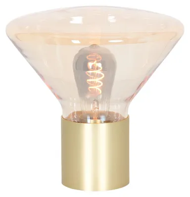 Zdjęcie produktu dla Lampa stołowa - bursztynowy - Ambiance - szkło metal - Ø 26cm - E27 - 3401ME - Steinhauer