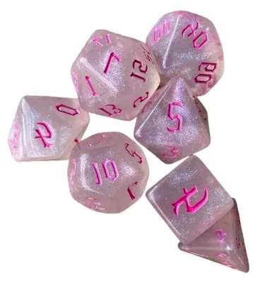 Produktbild von 6X Set von 10 Acryl D4 Würfeln für Partys und Familienspiele, Rosa