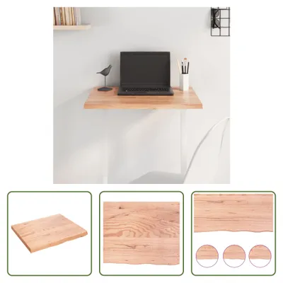 Produktbild von The Living Store Tischplatte Hellbraun 60x50x2 cm Massivholz Eiche Behandelt