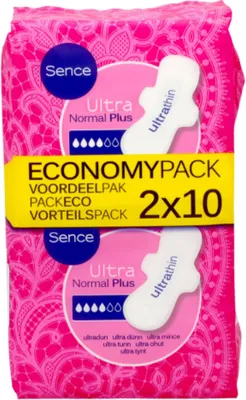 Zdjęcie produktu dla Sence, Ultra Normal Plus, Podpaski, 20 sztuk (PRODUKT Z NIEMIEC)