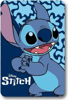 A cartoon image of Stitch from Disney, with the Disney Stitch logo at the bottom left.