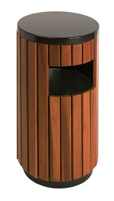 Produktbild von V-part Outdoor-Mülleimer 33 Liter Schwarz/Holz VB789458