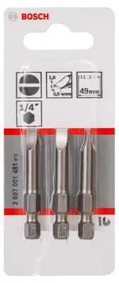 Produktbild von Schrauberbit Extra-Hart S 1,0 x 5,5, 49 mm, 3er-Pack