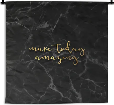 Produktbild von MuchoWow® Wandteppich Wandbehang Zitate - Sprichwörter - Gold - Marmor 150x150 cm Tapisserie Dekoration Wandtuch - Wohnaccessoires - Modernes